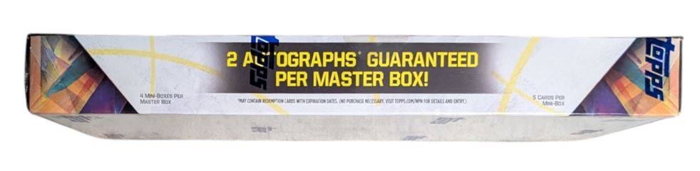 4 MINI-BOXES PER MASTER BOX  
2 AUTOGRAPH GUARANTEED PER MASTER BOX!  
"May contain redemption cards with expiration dates. No purchase necessary. Visit TOPPS.COM/PN for details and entry."  
5 CARDS PER MINI-BOX  
TOPPS