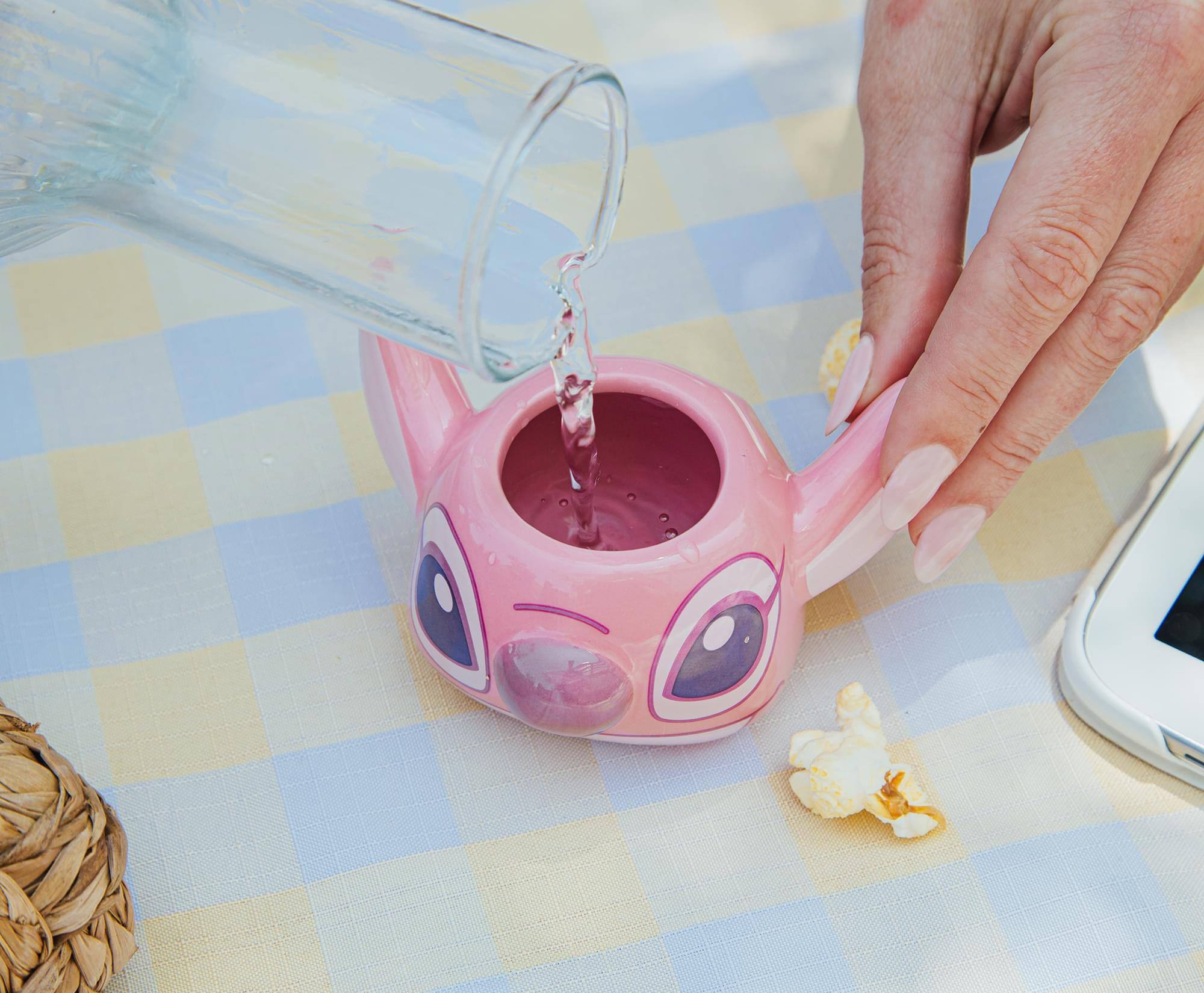 Alt View 5. Disney - Disney Lilo & Stitch Angel Sculpted Ceramic Mini Mug | Holds 3 Ounces - Pink.