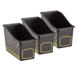 Teacher Created Resources - Black Confetti Plastic Book Bin, Pack of 3