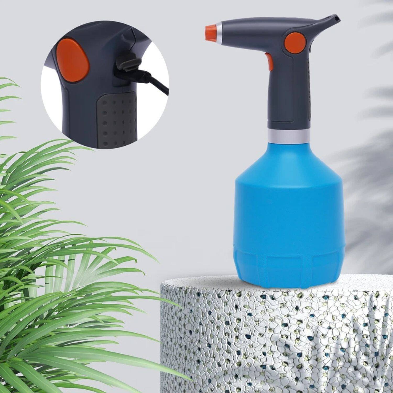 Left. Stock Preferred - Electric Plant Mister Spray Fogger Atomizer - Blue/black.