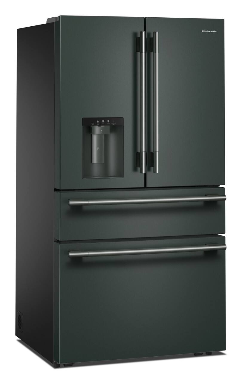Angle. KitchenAid - 29 Cu. Ft. French Door Refrigerator with Exterior Water and Ice and FreshChill - Juniper.