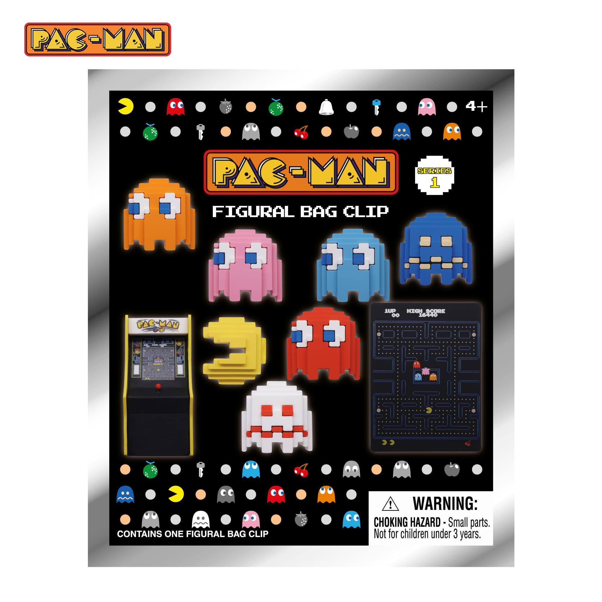 PAC-MAN  
4+  
PAC-MAN SERIES 1 FIGURAL BAG CLIP  
PAC-MAN  
1UP HIGH SCORE 00 16440  
15  
CONTAINS ONE FIGURAL BAG CLIP  
! WARNING: CHOKING HAZARD - Small parts. Not for children under 3 years.