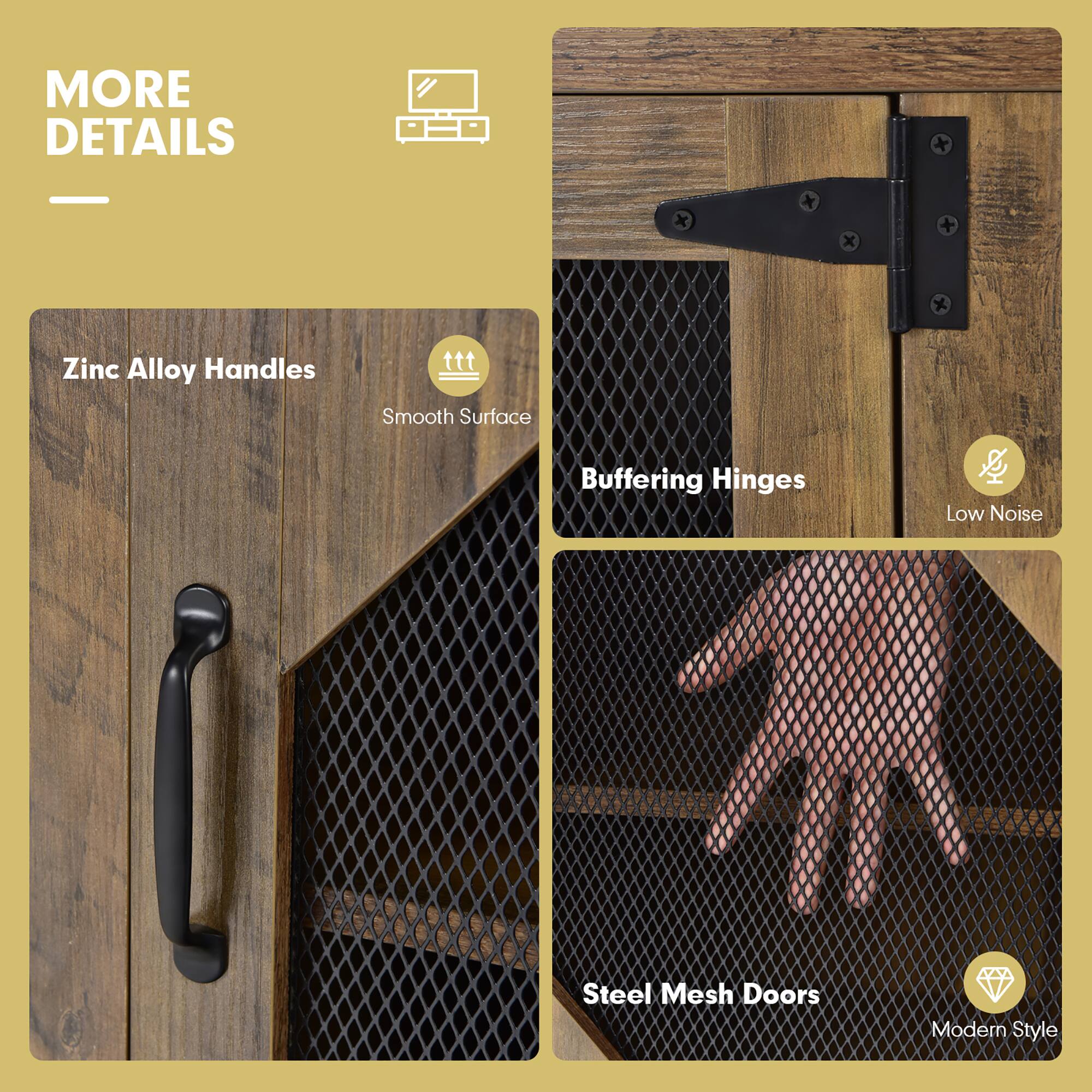 MORE DETAILS:

* Zinc Alloy Handles
* Smooth Surface
* Buffering Hinges
* Low Noise
* Steel Mesh Doors
* Modern Style