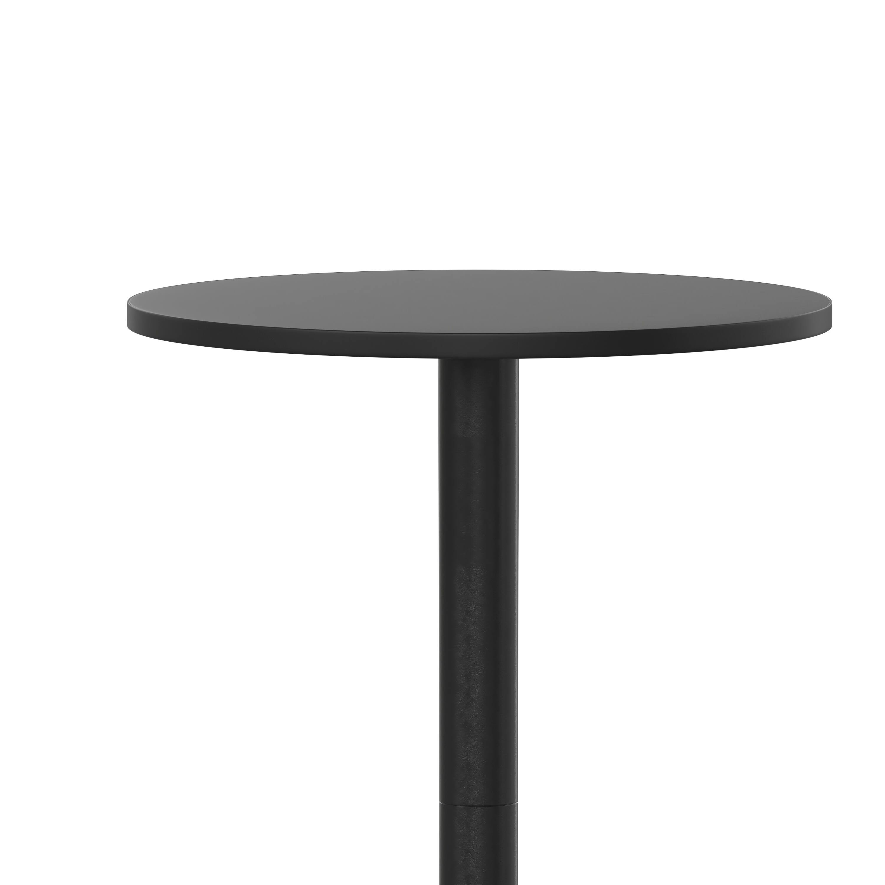 Alt View 9. Emma + Oliver - 23.25" Round Aluminum Indoor-Outdoor Bar Height Table with Flip-Up Table - Black.