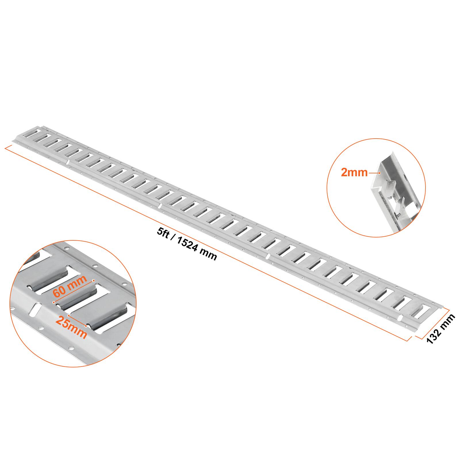 2mm  
60mm  
25mm  
5ft / 1524mm  
132mm