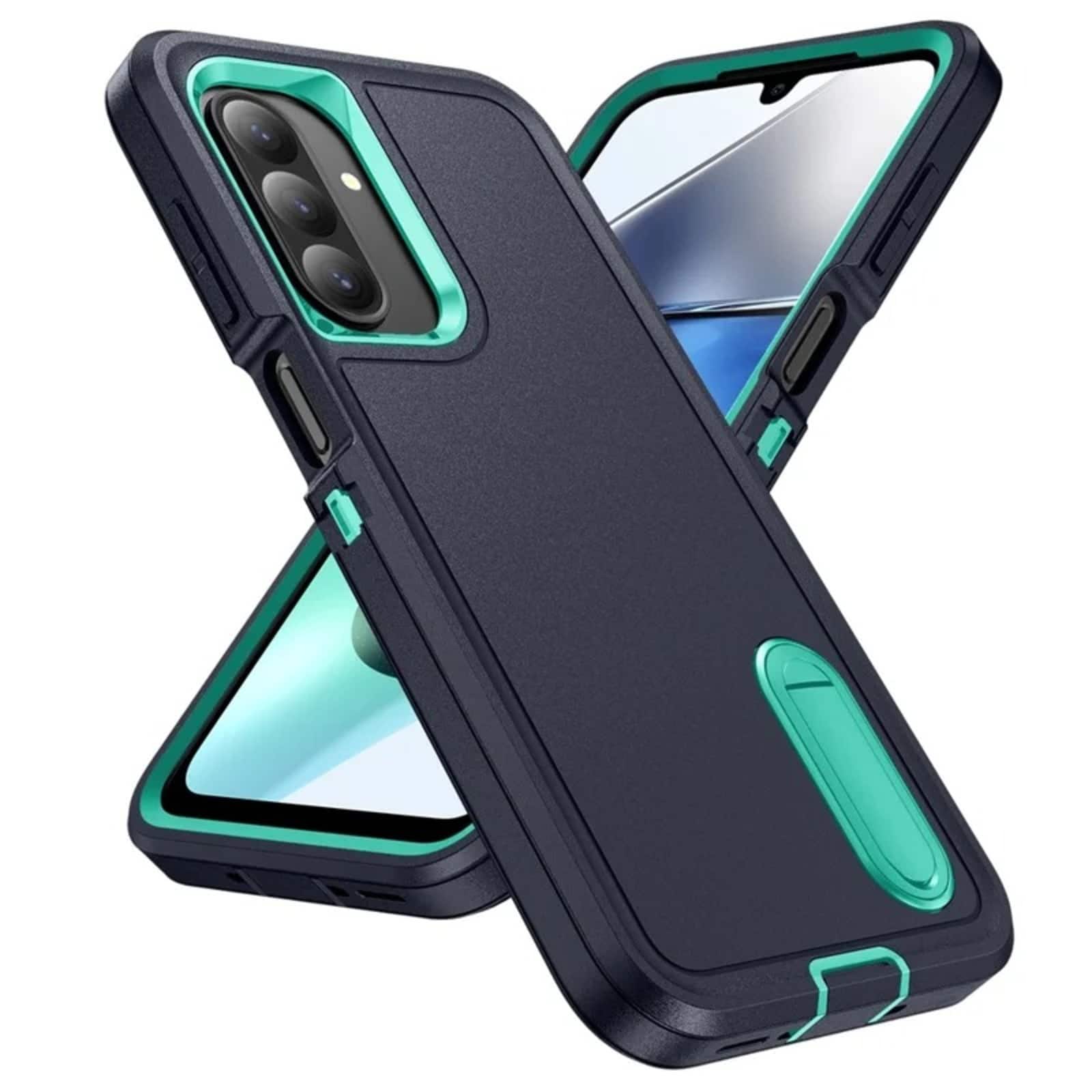 UUCOVER - Rugged Protective Case for Samsung Galaxy A26 5G with Built in Kickstand, Shockproof Drop-Proof Dual Layer Armor Cover - Darkblue+Cyan price history on PriceWatchPro