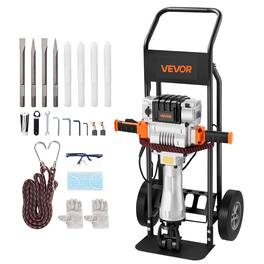 VEVOR - Demolition Jack Hammer, 2100 W Powerful Electric Jackhammer, 1650 BPM Concrete Breaker with 2 Point Chisels - Orange;Silver;Black