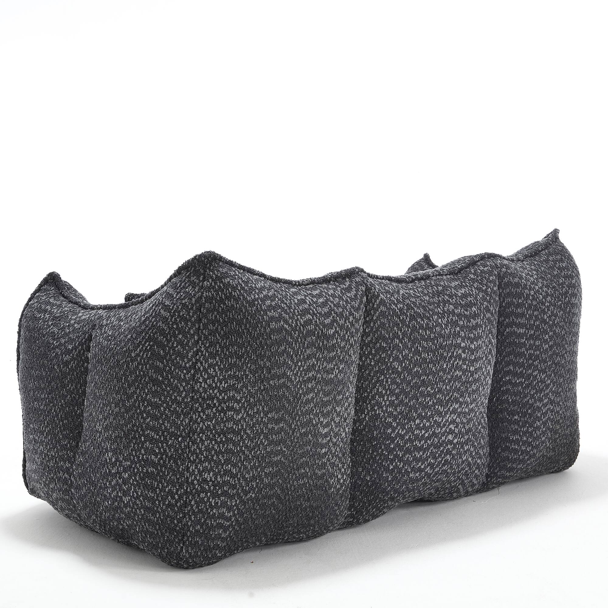 Alt View 9. GOODSILO - Large Square Beanbag Chair with High Resilience Foam Core for Two Person Lounging and Relaxation - Black.