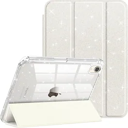 Fintie - Glittering Case for iPad mini 7th Generation (A17 Pro) / mini 6 8.3" Sparkly Tri-Fold Cover with Shiny Clear Back Shell - Starlight