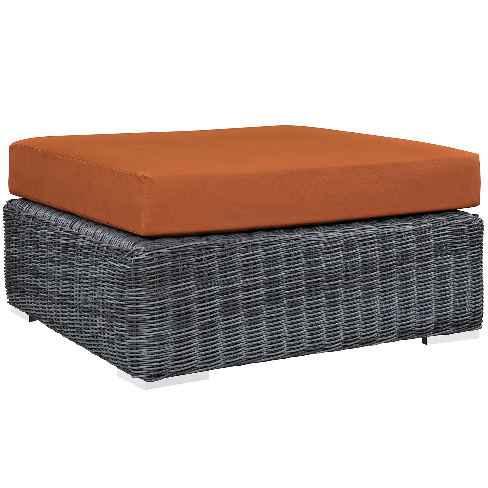 Angle. Modway - Summon Outdoor Patio Sunbrella® Square Ottoman by Modway - Canvas Tuscan.