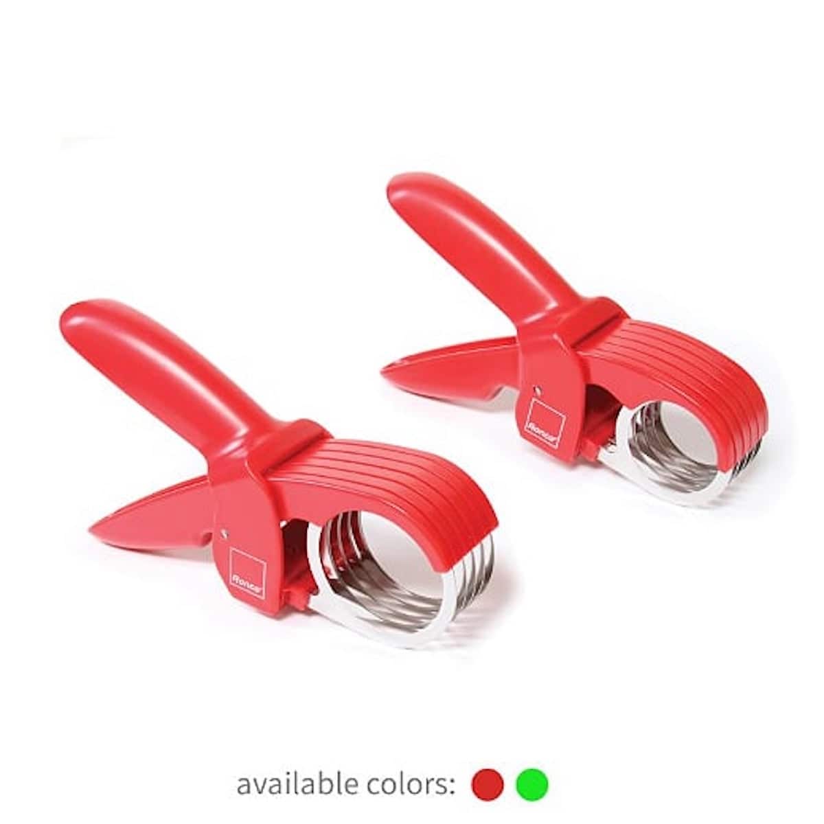 Ronco - Handi Slicer for Fruit and Vegetable Chopping (Set of 2) 1.5" & 2” Slicer - Red