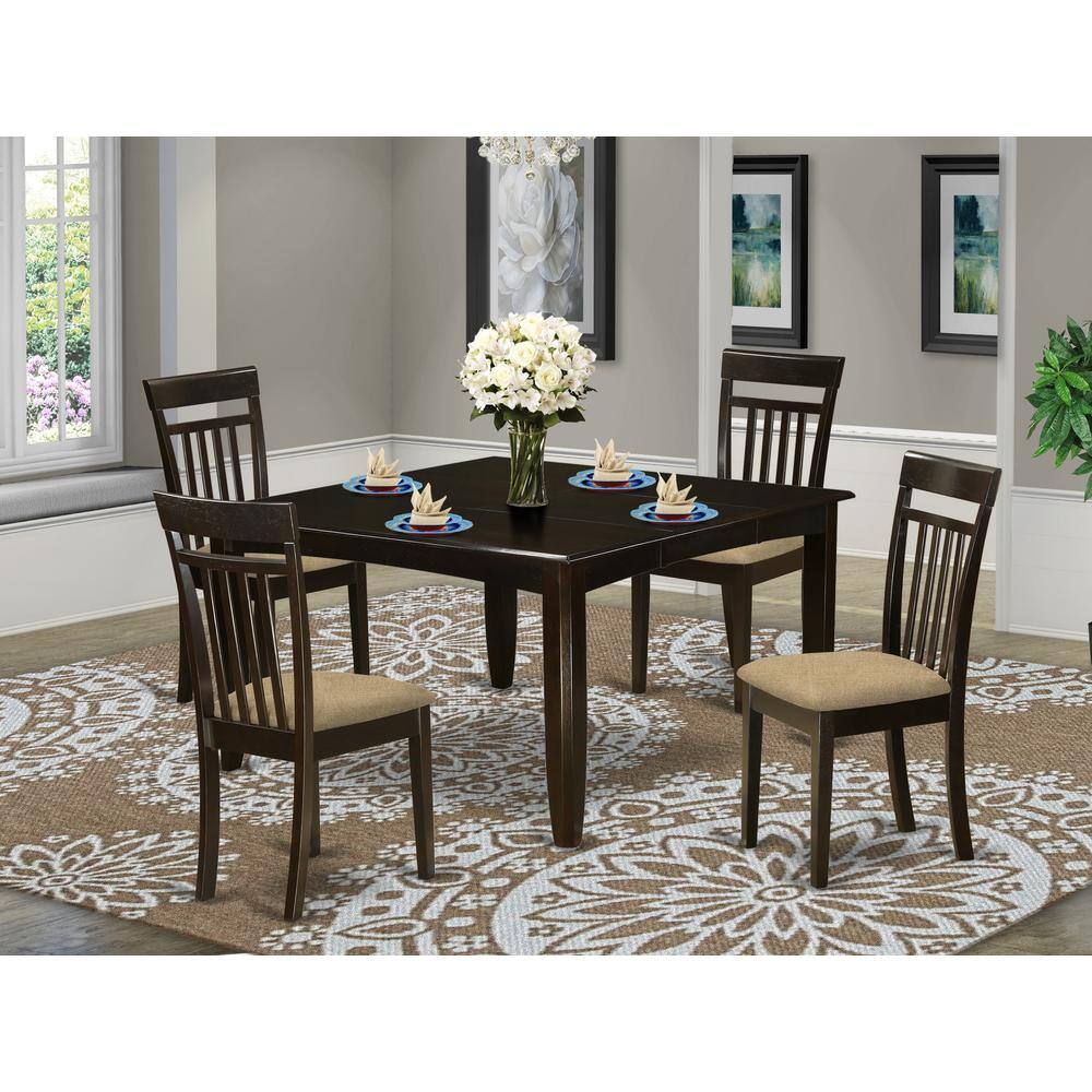 Left. East West Furniture - Dining Room Set Cappuccino - Brown.