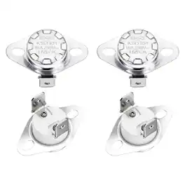 Unique Bargains - KSD301 Thermostat 155°C/311°F 16A Normally Open N.O Temperature Switch for Microwaves/Oven 4pcs Ceramic - Silver