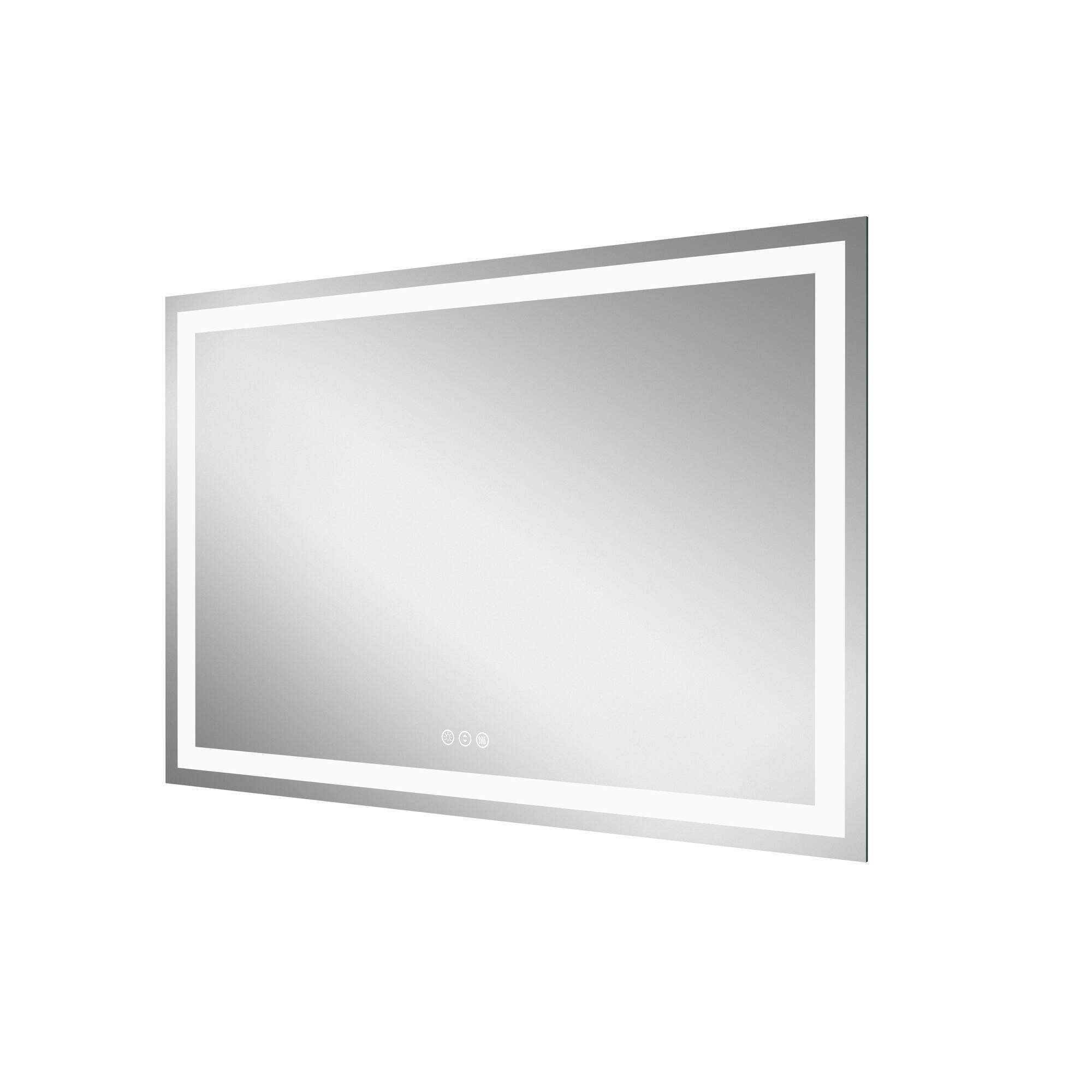 Alt View 2. Boyel Living - 40 in W x 60 in L Rectangular Frameless Wall Bathroom Vanity Mirror with Front and Backlit and Anti Fog.