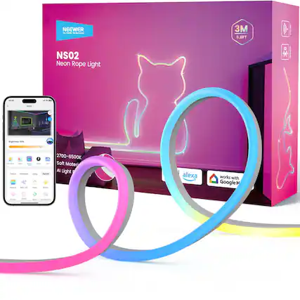 NEEWER - 3M 9.8FT NS02 Neon Rope Light
182
Engheest - SUA 2700-6500K
Soft Material AI Light
Emmona LoG Natural
Alexa works with Google H