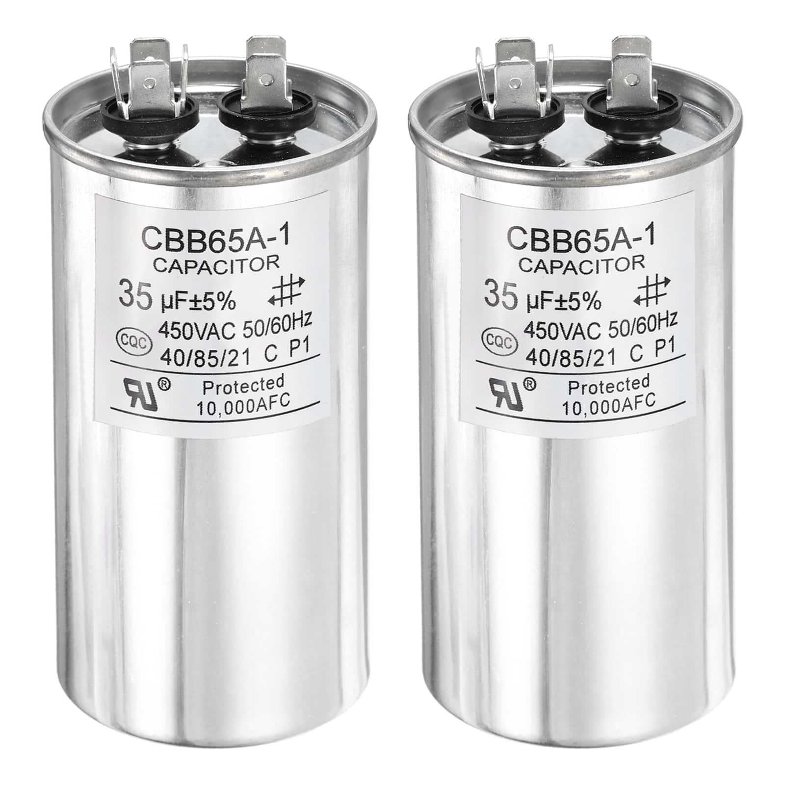Unique Bargains - 2pcs CBB65 Capacitor 35uF 450V Run Round for AC Motor Start HVAC Compressor Generator Air Condenser - Silver price history on PriceWatchPro