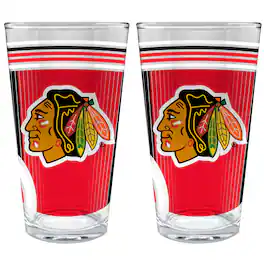 Great American Products - Chicago Blackhawks Two-Piece 16oz. Pint Glass Set - Multicolor