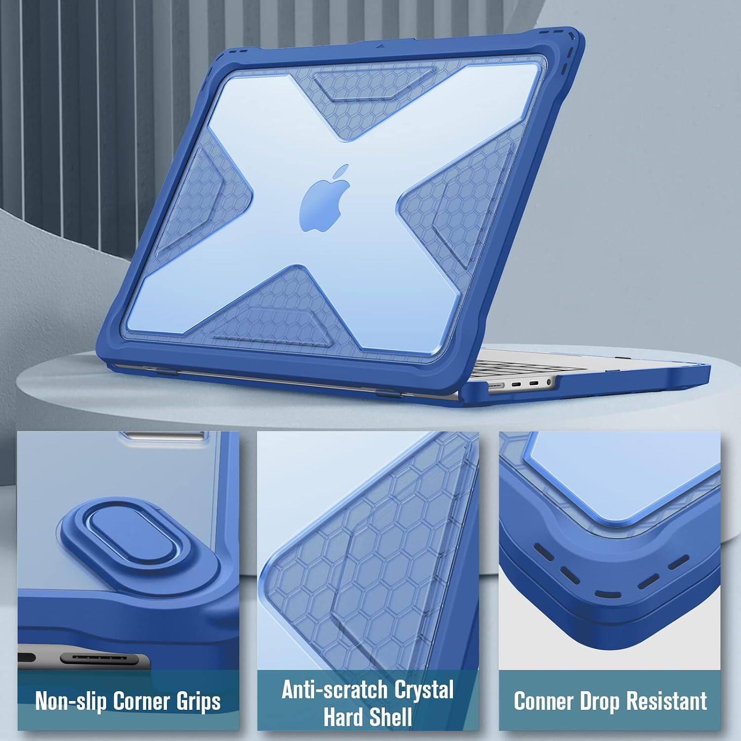 Non-slip Corner Grips  
Anti-scratch Crystal Hard Shell  
Corner Drop Resistant