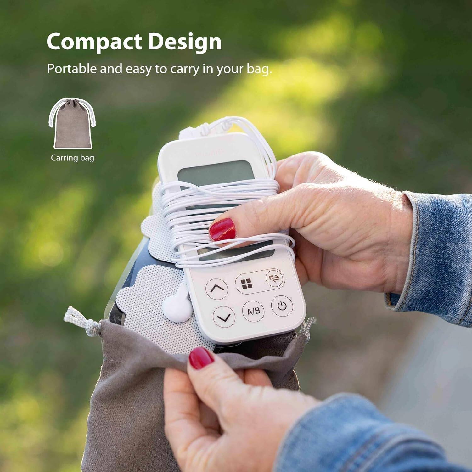 Compact Design  
Portable and easy to carry in your bag.  
Carring bag  
A/B