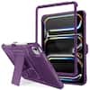 Front. DTTO - iPad Pro 11 inch Case for M5/M4 (2025/2024) , with Built-in Screen Protector & Kickstand, Shockproof Cover - Dark Purple.