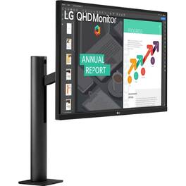 LG - 27QN880-B 27" QHD (2560x1440) Ergo IPS Monitor with HDR 10 Compatibility and USB Type-C Connectivity, Black