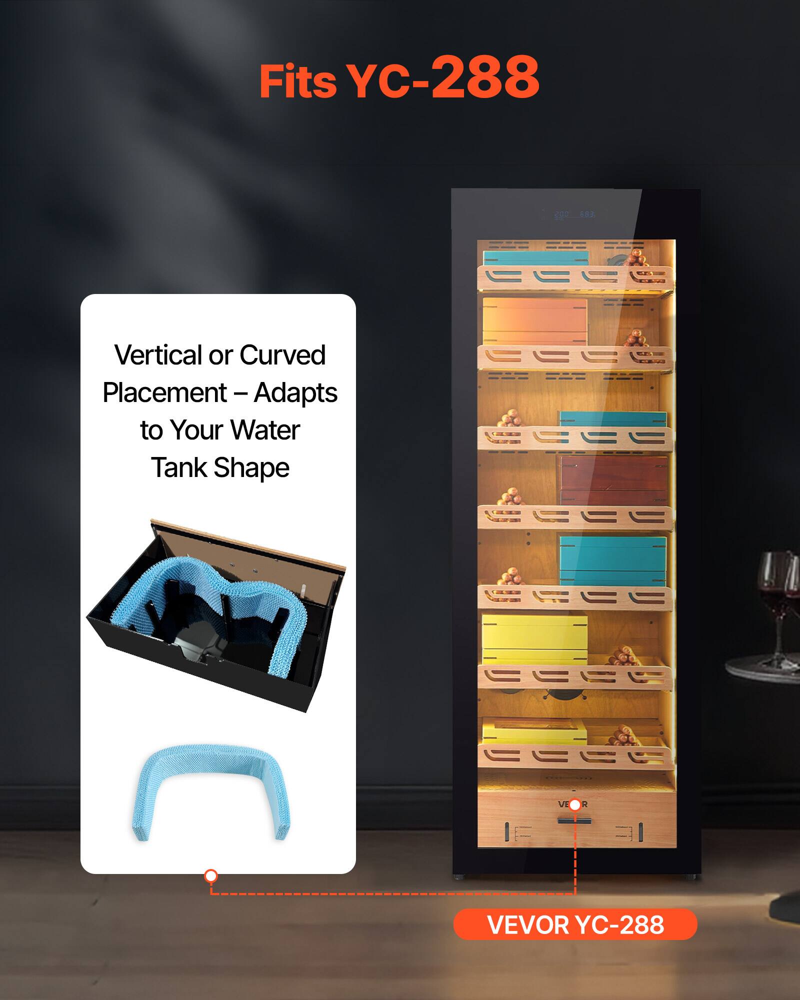 Fits YC-288  
2 bed  
Vertical or Curved Placement - Adapts to Your Water Tank Shape  
VEVOR YC-288