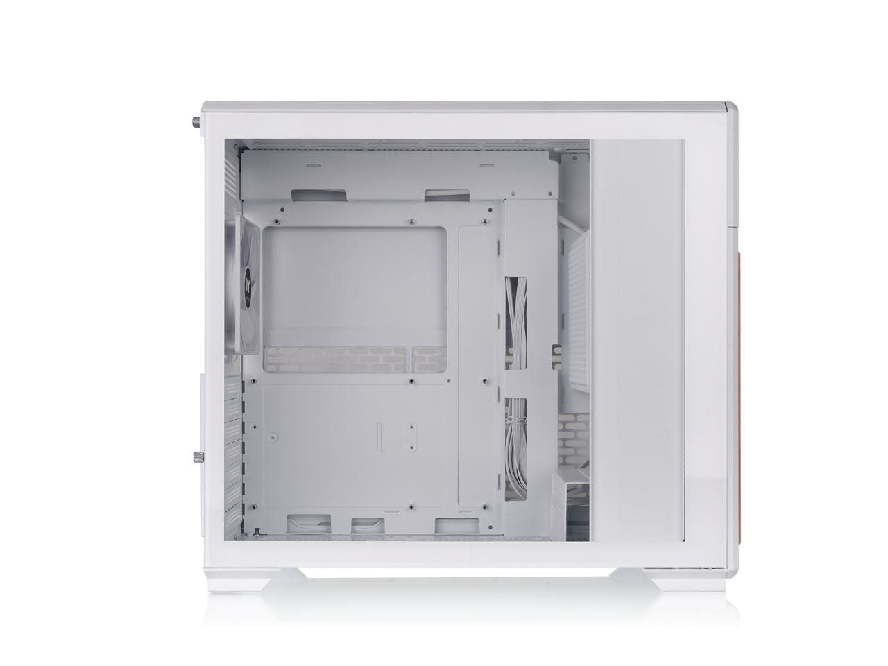 Alt View 2. Thermaltake - Thermaltake TR300 WS; 6.0" LCD; Wood Trim; Mid Tower; 1x120mm Fan; ATX/mATX/mITX; 360mm Rad; 410mm GPU; Snow - Snow.