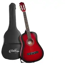 Stock Preferred - 38 Inch Beginner Acoustic Guitar Package with Starter Bundle Kit and Accessories - Red