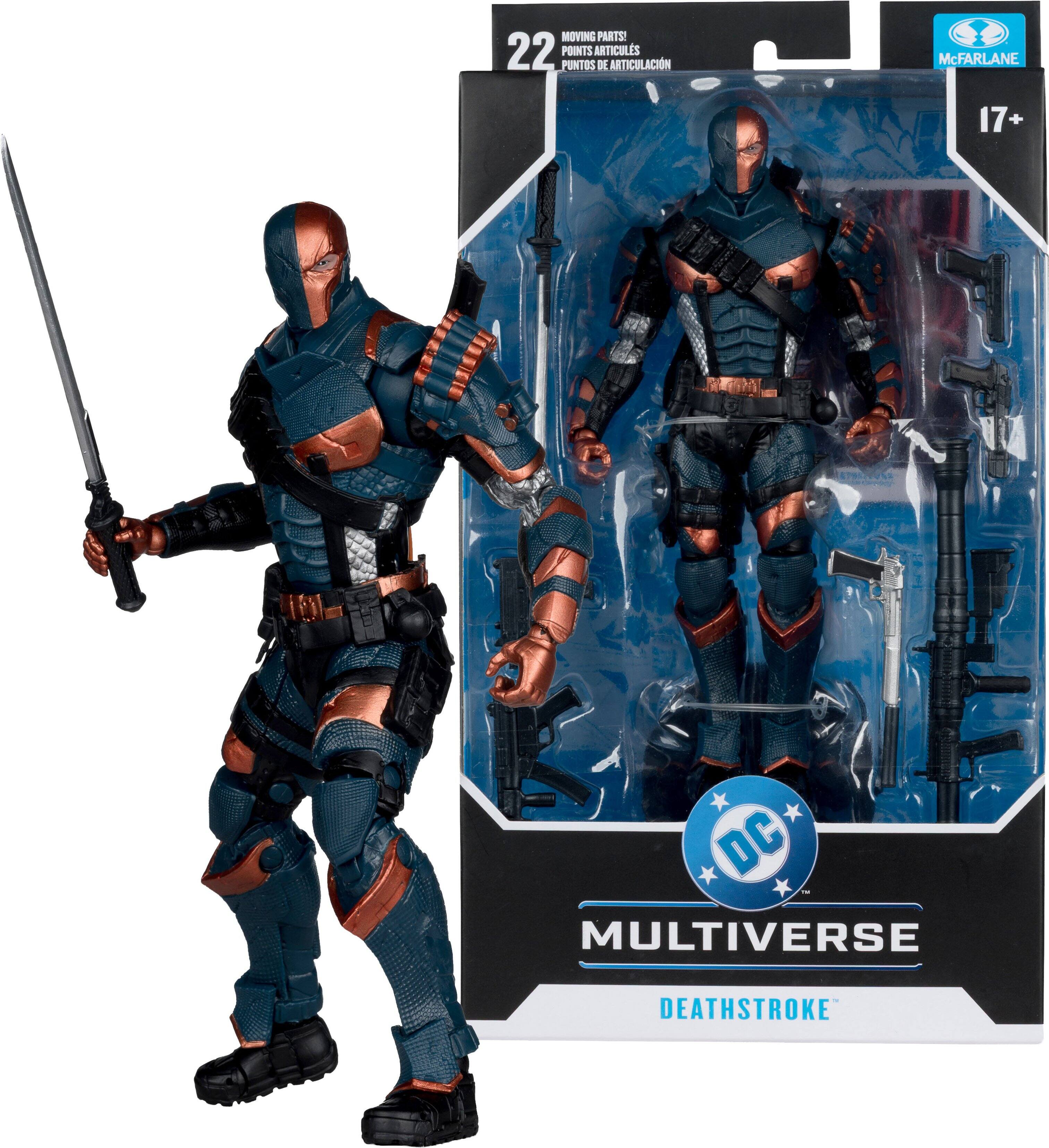 MOVING PARTS!  
22 POINTS ARTICULATIONS  
PUNTOS DE ARTICULACIÓN  

McFARLANE  
17+  

DC MULTIVERSE  
DEATHSTROKE