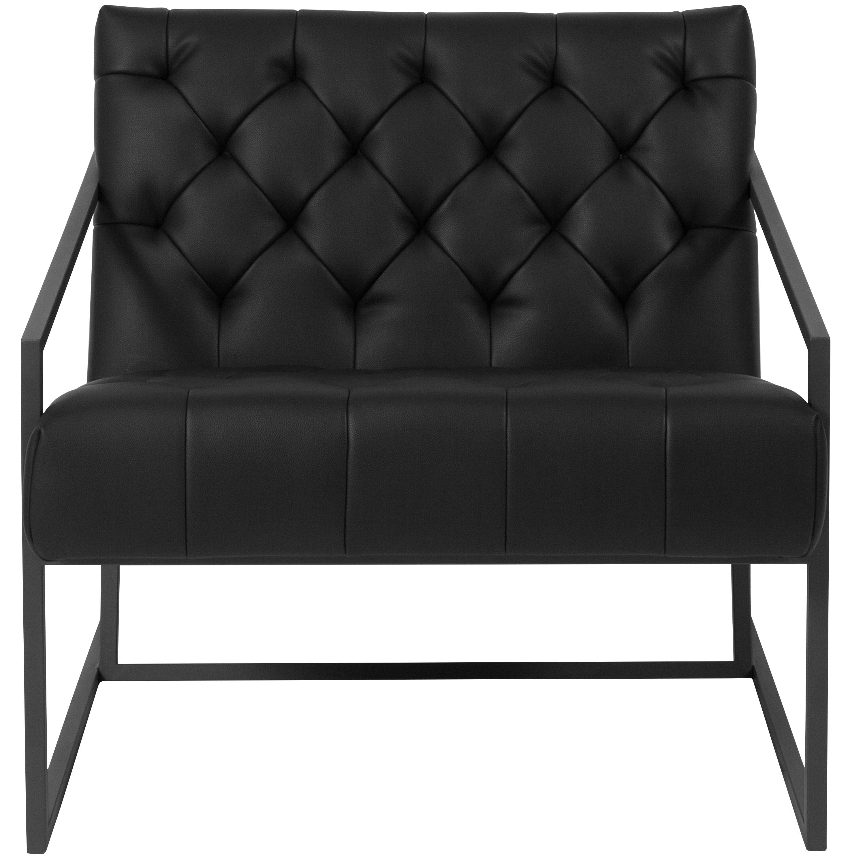 Alt View 5. Emma + Oliver - Home Office Tufted Lounge Accent Chair - Black.