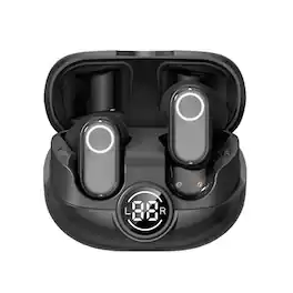 SKRAN - In-Ear Wireless Bluetooth 5.4 Earbuds - Active Noise Cancellation, Battery Display, for Office, Commute, Gym - Black