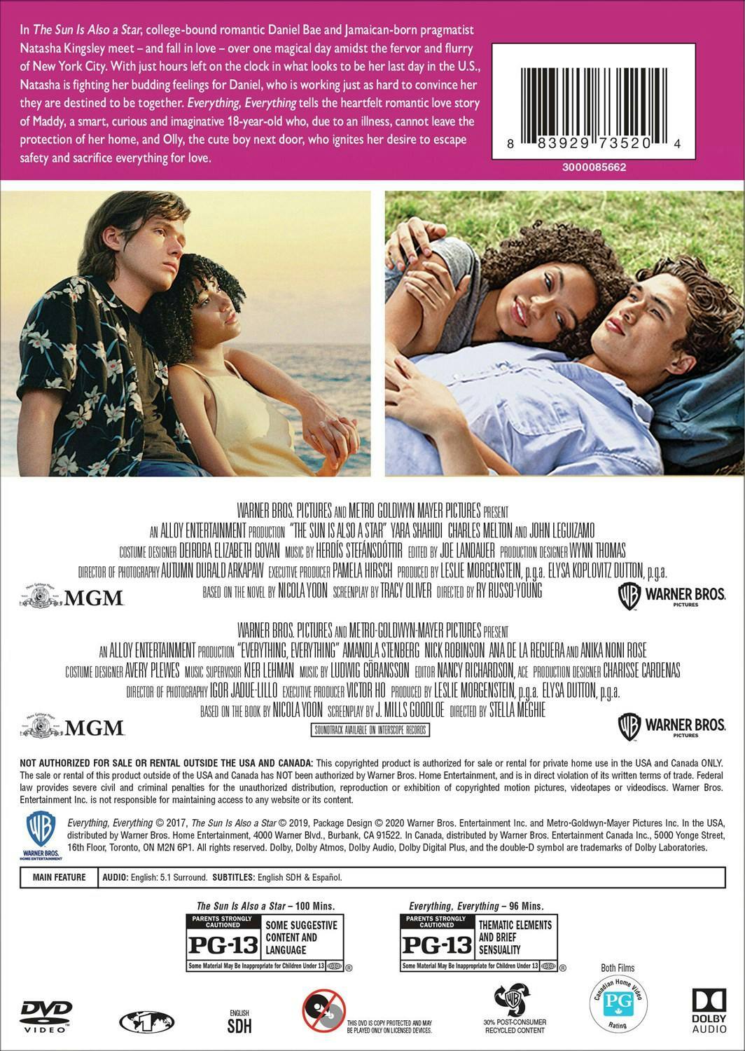 Back. Sun is Also a Star, The/Everything, Everything (DVD Double Feature) [DVD].