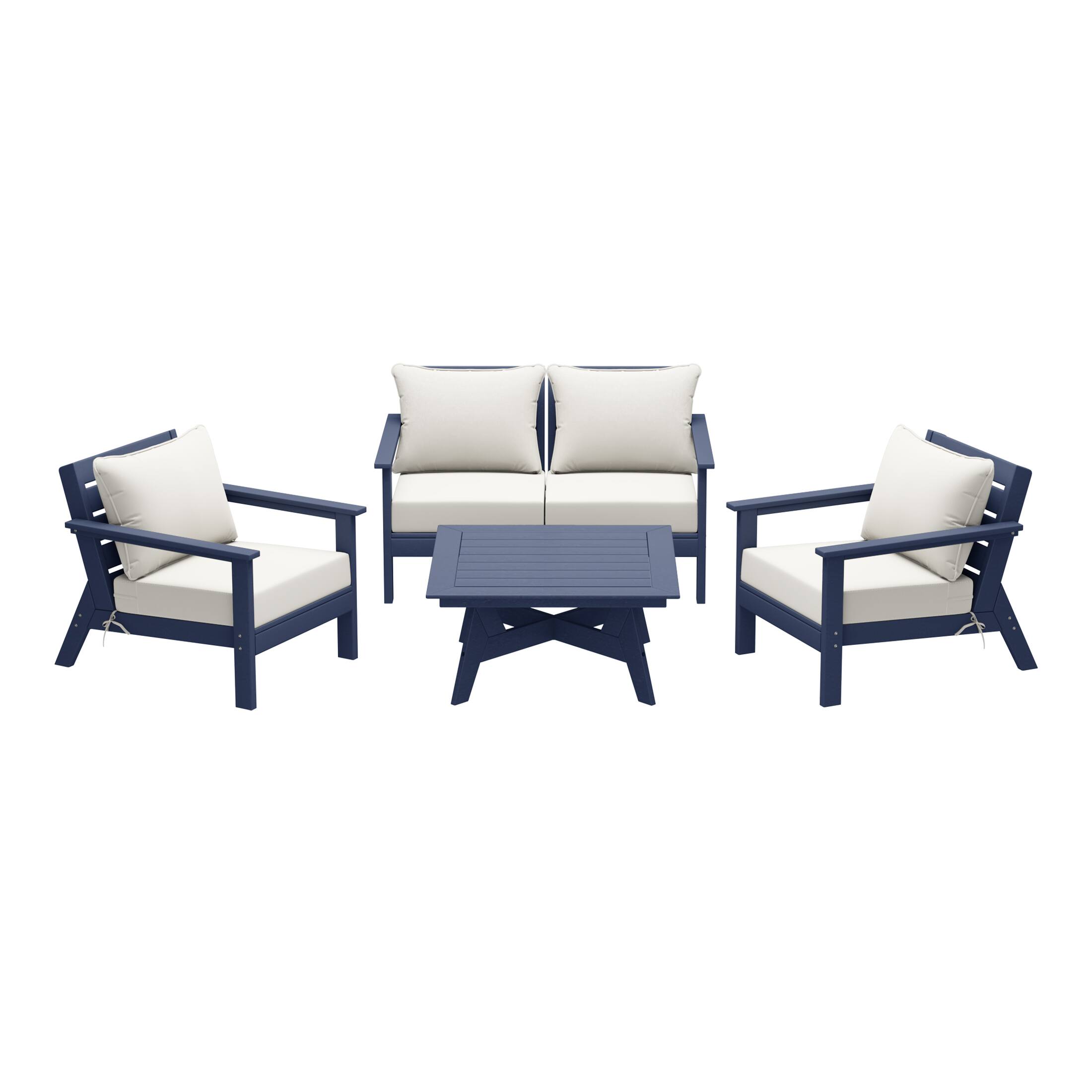 Navy Blue/White