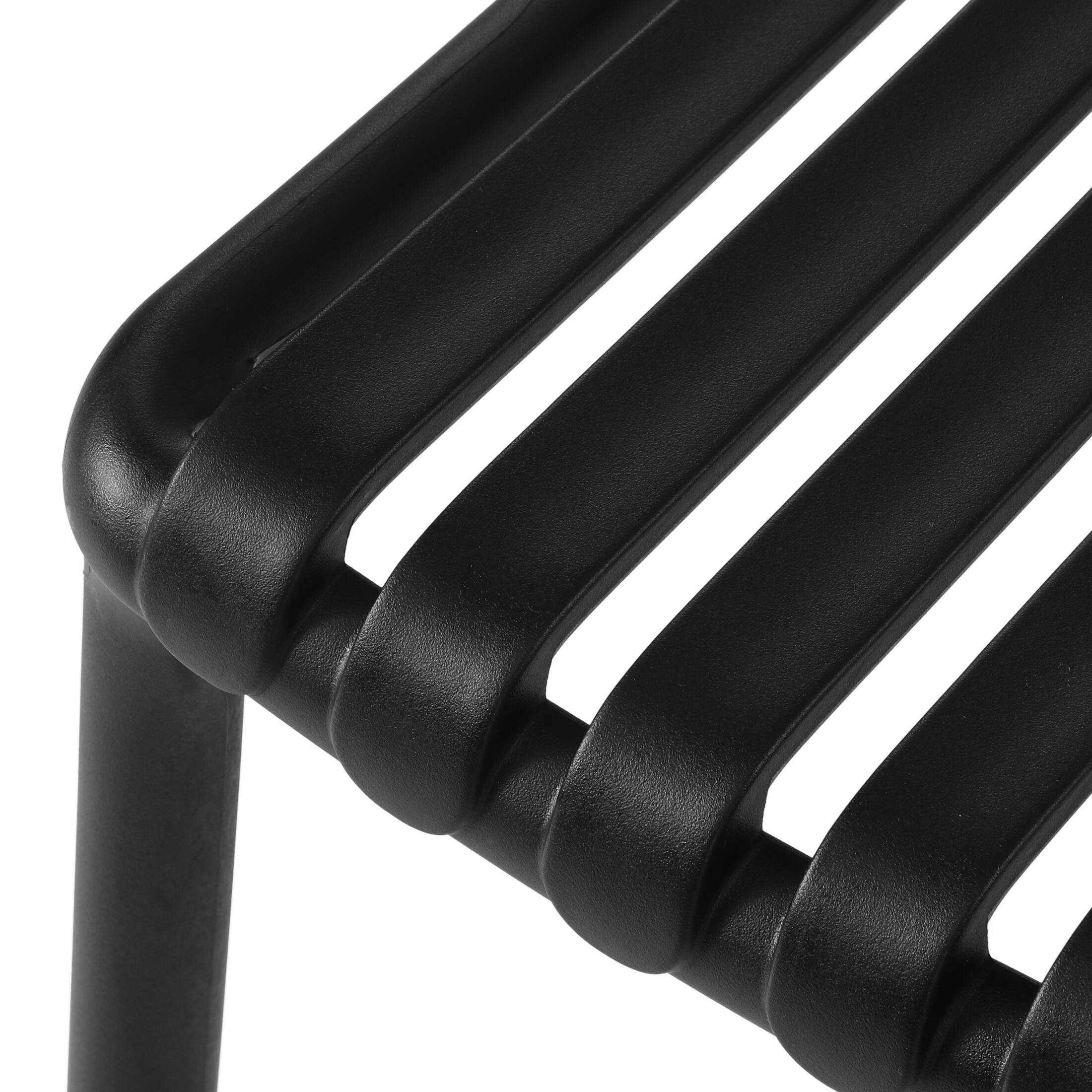 Alt View 6. WestinTrends - WestinTrends Playa 5-Piece Outdoor Metal Dining Table Set And Stackable Resin Patio Chairs - Black.