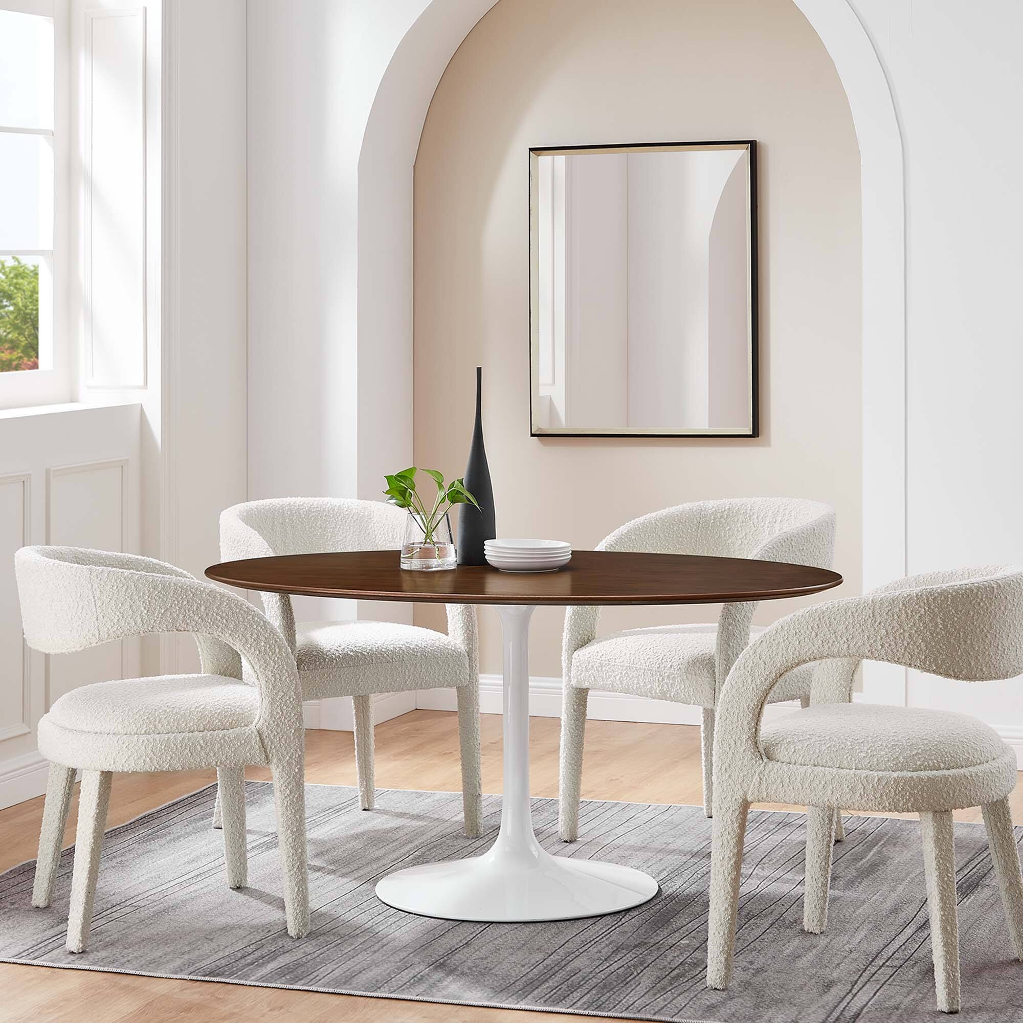 Alt View 5. Modway - Lippa 60" Oval Wood Dining Table by Modway - Walnut.