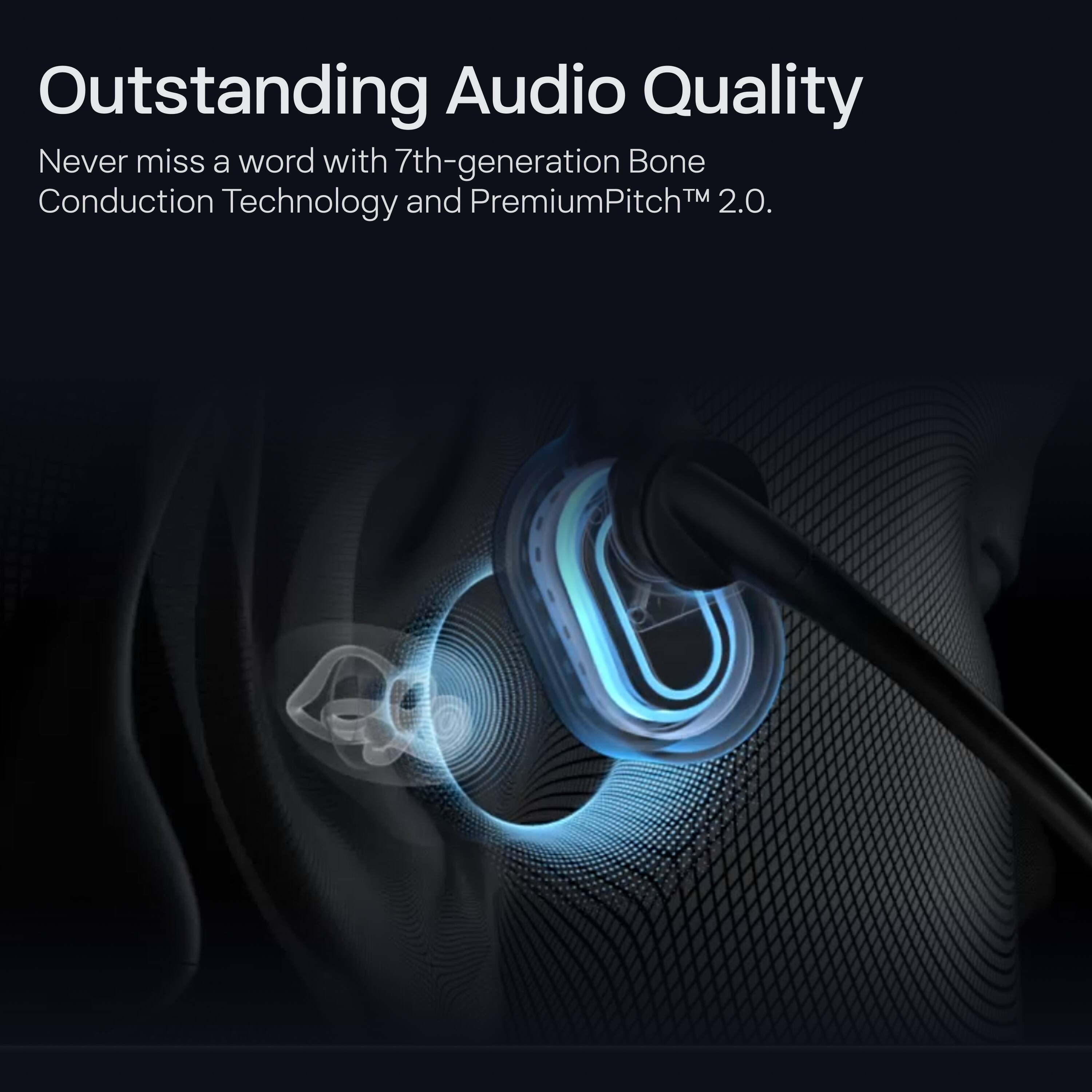 Outstanding Audio Quality

Never miss a word with 7th-generation Bone Conduction Technology and PremiumPitch™ 2.0.