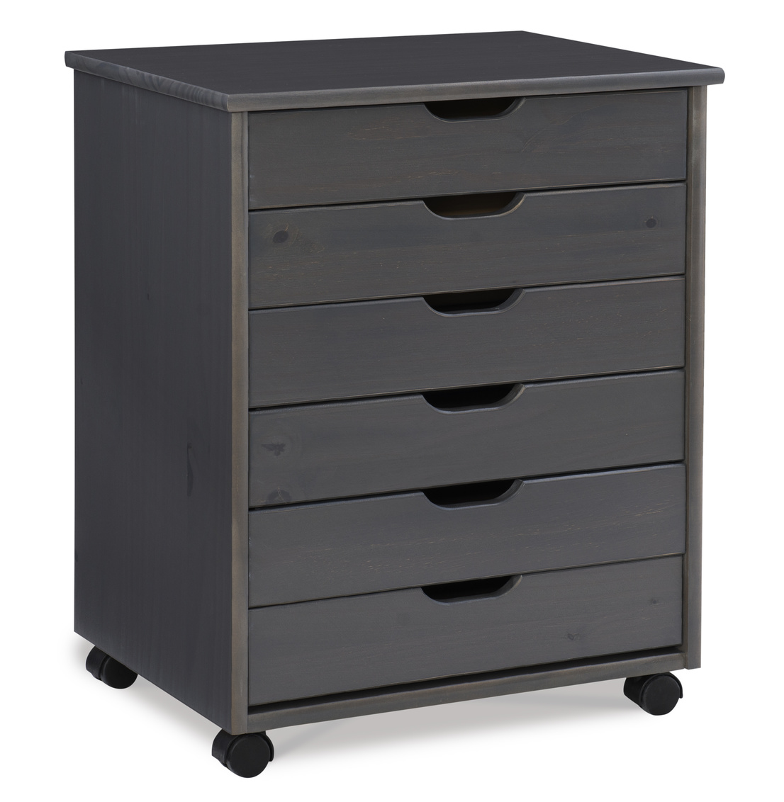 Linon Home Décor – Monte Wide Six-Drawer Rolling Storage Cart – Gray Sansujyuku sansujyuku.com