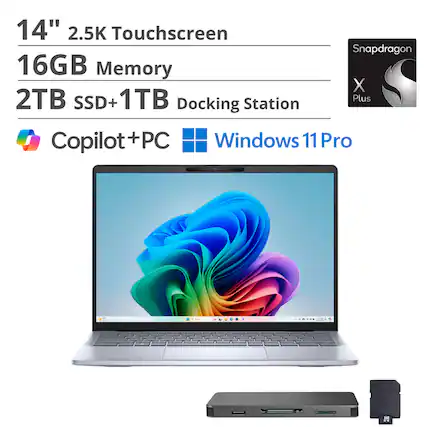 14" 2.5K Touchscreen
16GB Memory
2TB SSD + 1TB Docking Station
Copilot+PC
Windows 11 Pro
Snapdragon X Plus