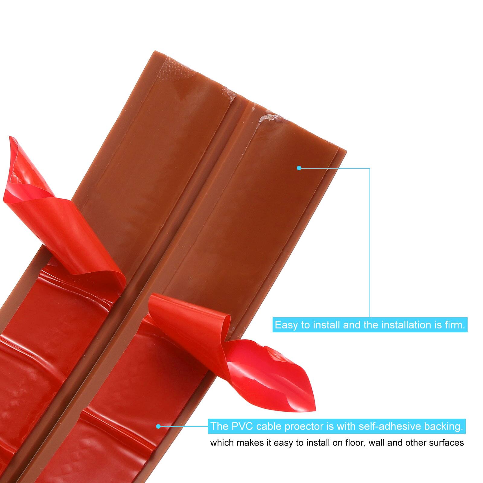 Easy to install and the installation is firm. The PVC cable protector is with self-adhesive backing, which makes it easy to install on floor, wall and other surfaces.