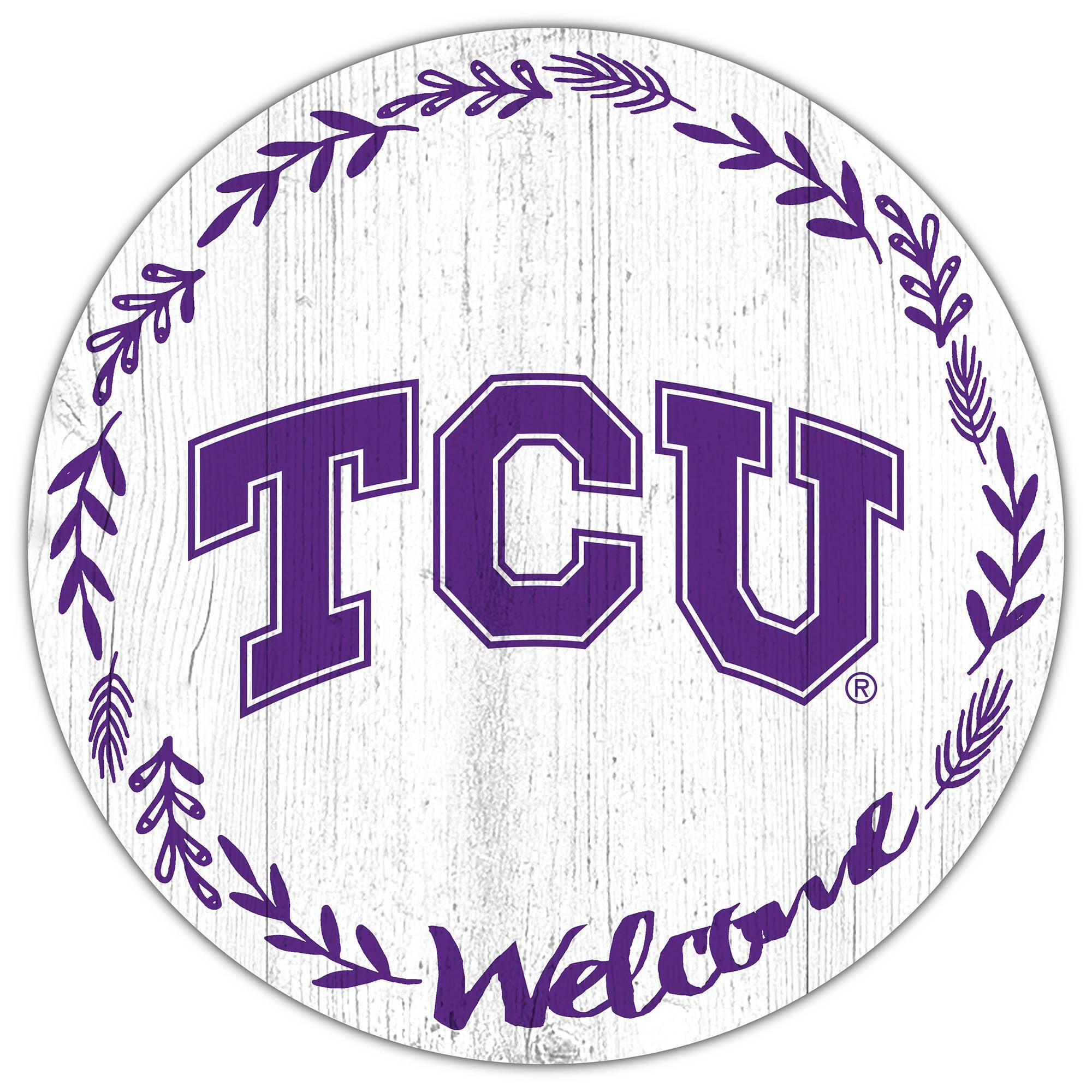 TCU Horned Frogs 12" Welcome Circle Sign