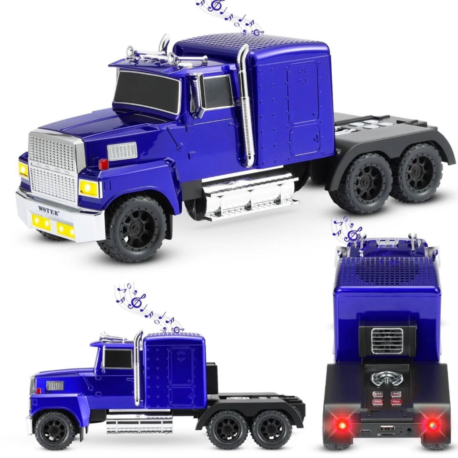 Back. Stock Preferred - Car Truck Portable Bluetooth Speaker Blue.