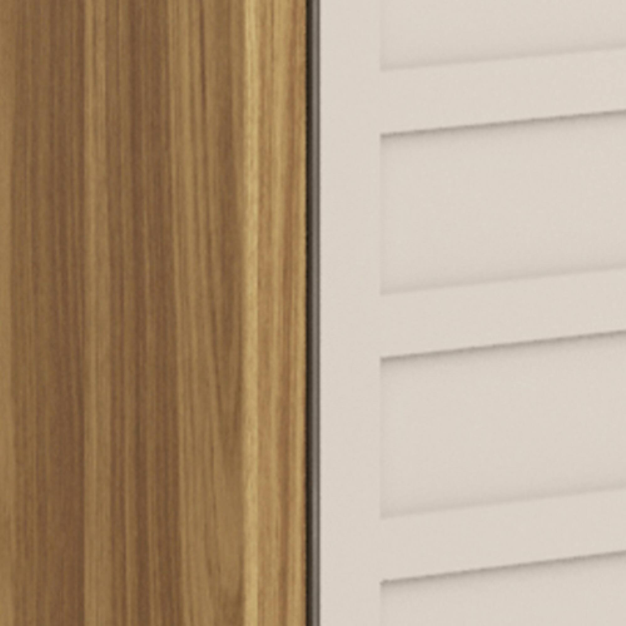 Alt View 7. GOODSILO - Contemporary TV Stand with Concealed Storage and Open Shelving for TVs Up to 70 Inches - Oak Natural Wood + Antique White.