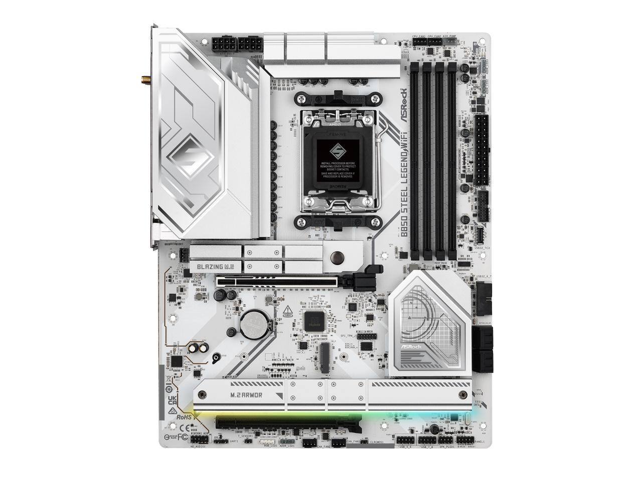 ASRock B550 STEEL LEGEND WIFI  
M.2 ARMOR  
RoHS CE  
BLAZING  
e=FC