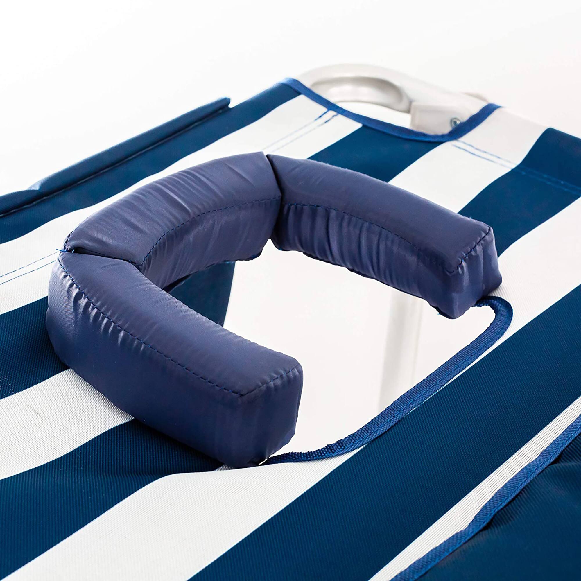 Alt View 8. Ostrich - Ostrich Deluxe 3N1 Outdoor Lawn Beach Lounge Chair with Footrest, Blue Stripe - Striped.