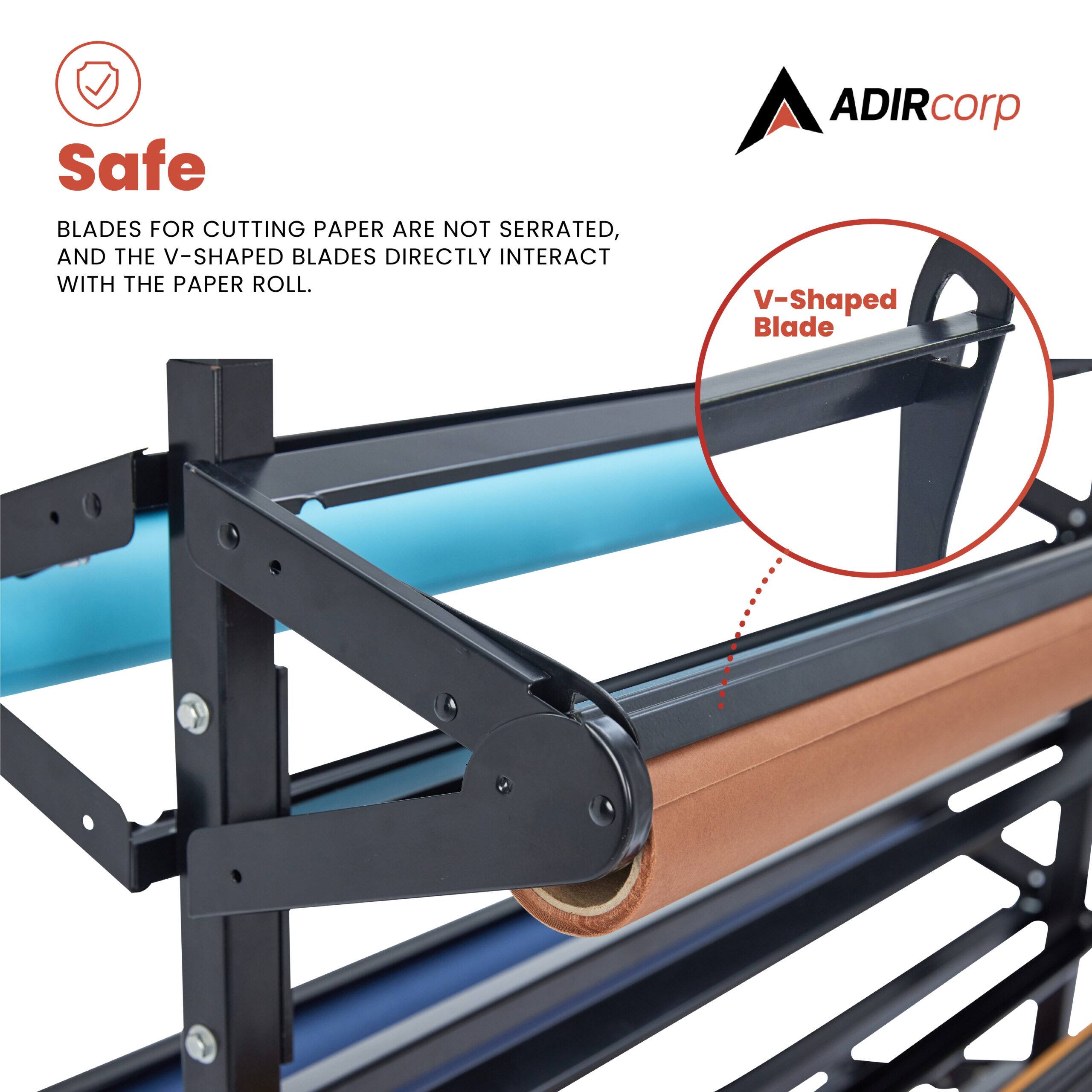 Safe
BLADES FOR CUTTING PAPER ARE NOT SERRATED, AND THE V-SHAPED BLADES DIRECTLY INTERACT WITH THE PAPER ROLL.
ADIRcorp V-shaped Blade