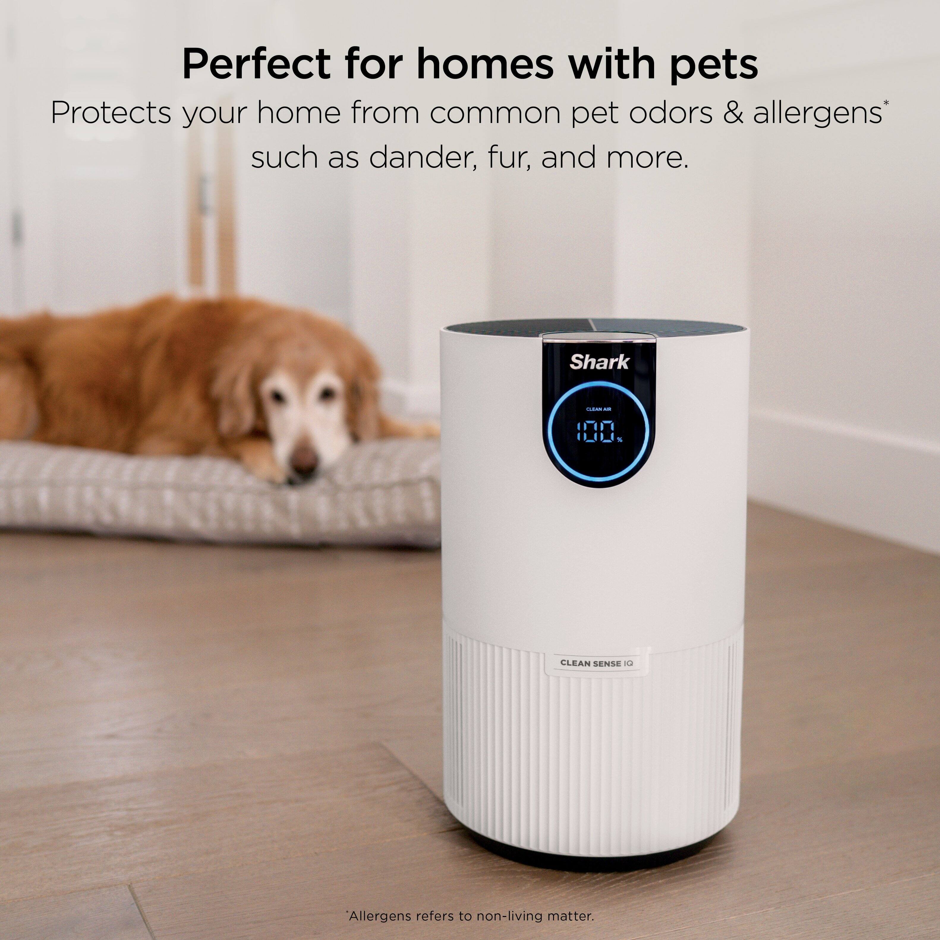 Perfect for homes with pets  
Protects your home from common pet odors & allergens* such as dander, fur, and more.  

Shark  
CLEAN SENSE 10  

*Allergens refers to non-living matter.