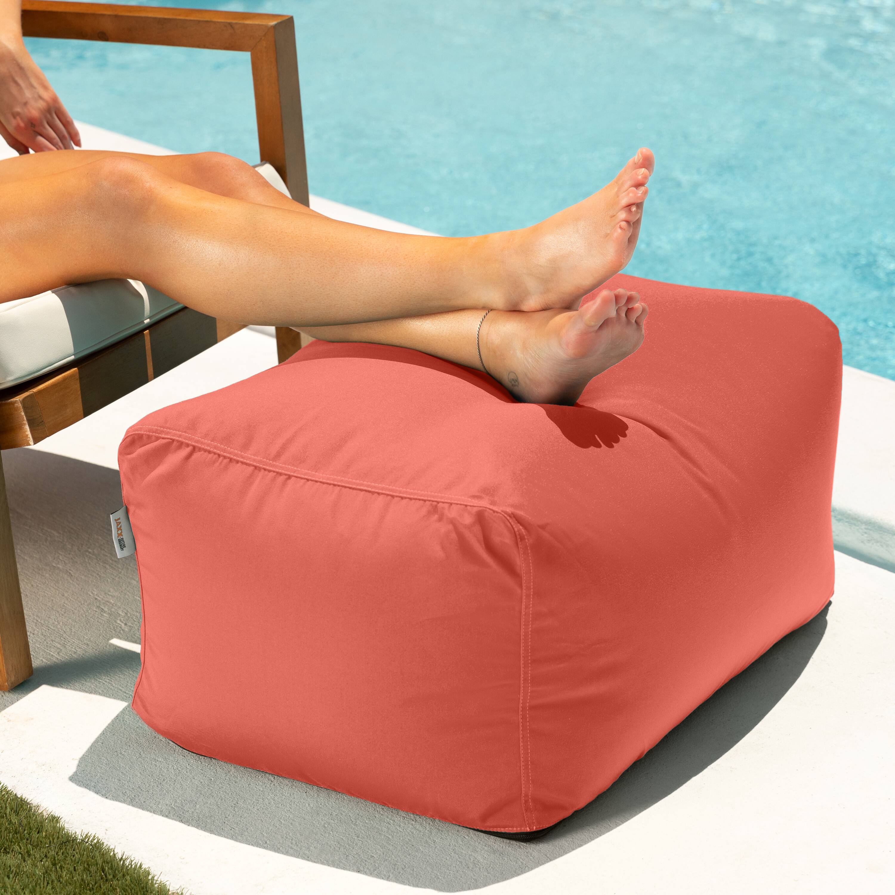 Jaxx - Leon Outdoor Bean Bag Ottoman - Flamingo