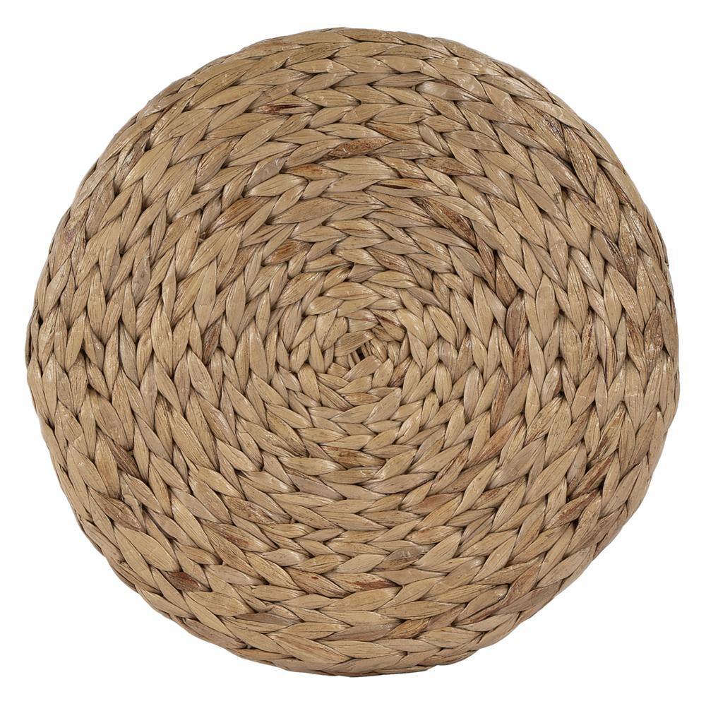 Angle. Butler Specialty - Tobias Rattan Round 24" Counter Stool - Light Brown.