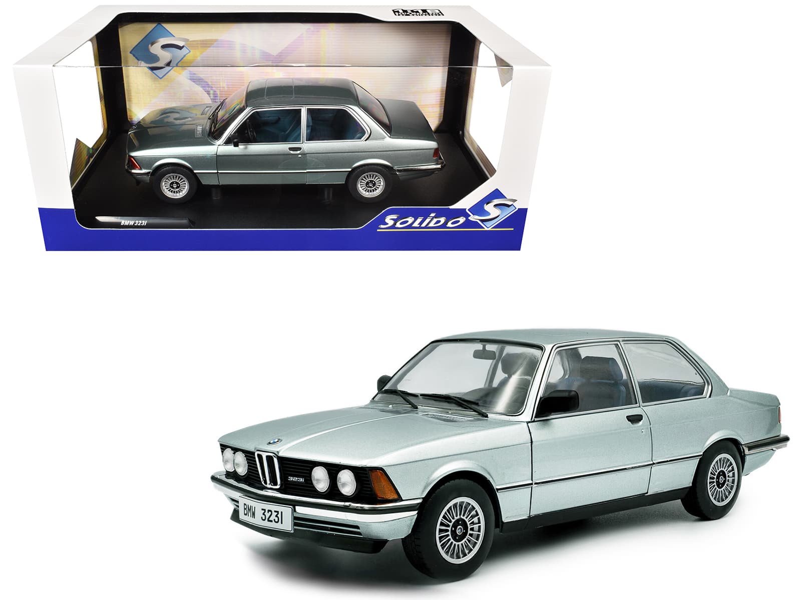 1980 BMW 323i Sapphire 1/18 Diecast Model Car by Solido - Blue Metallic