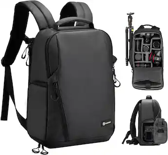 best laptop dslr backpack llano Compact Camera for DSLR/SLR/Mirrorless,Photography Bag with Slot (for 14" MacBook) & Tripod Holder, Ideal for Travel & Outdoor (for Canon, Nikon, Sony), Small, Black,10L Capacity : Electronics By simply rotating the bag to the front while keeping the waist belt secured SDYSM Camera Bag Backpack Professional